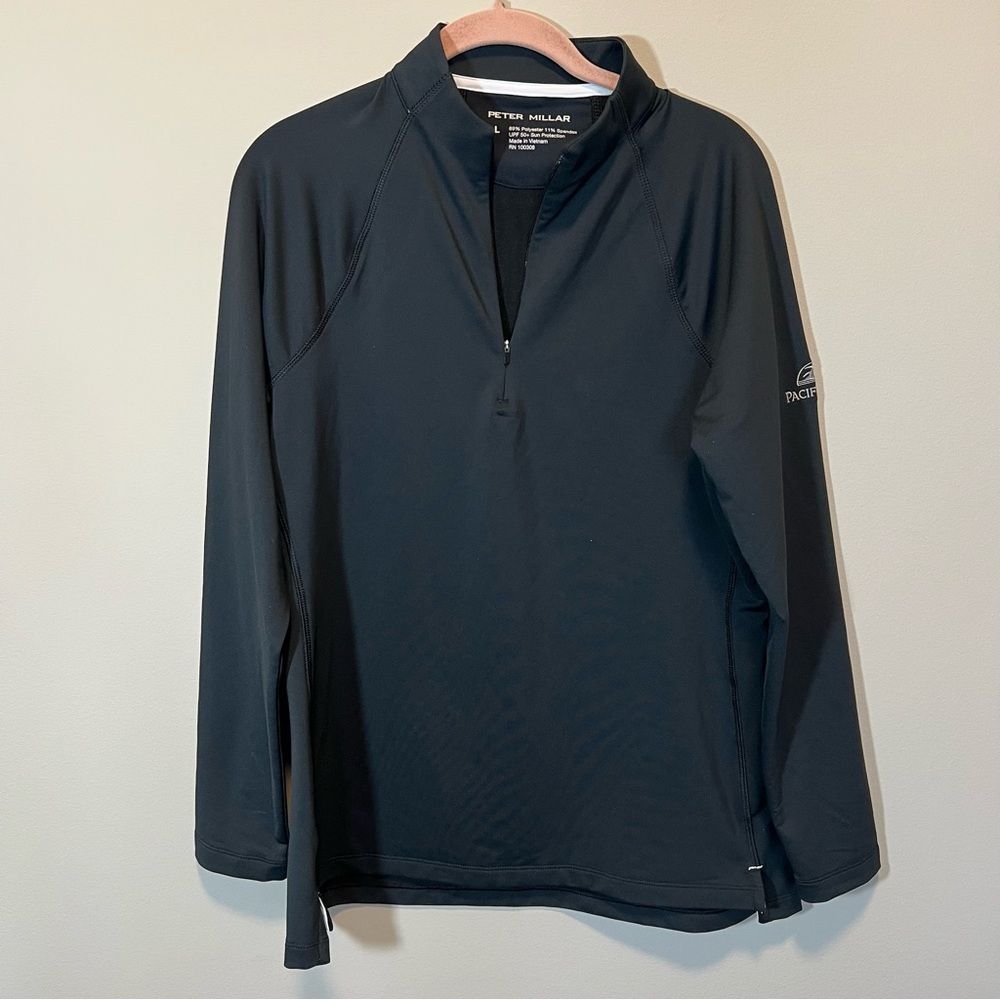 Peter Millar Women’s Black UPF 50+ Quarter Zip Large Embroidered